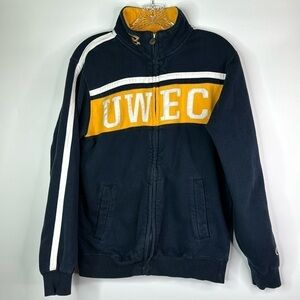 Vintage Champion UWEC Bluegolds College Blue Full Zip Sweatshirt Size Small